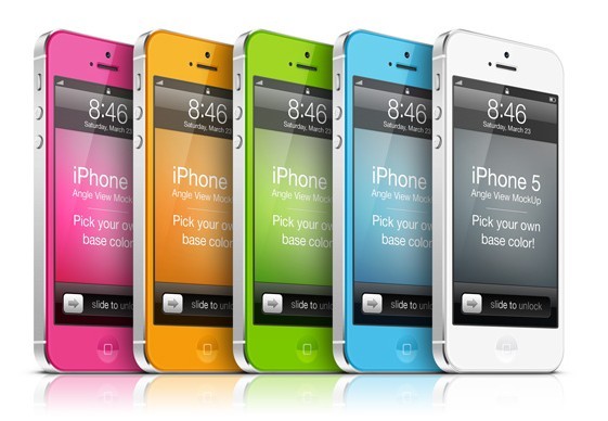 iPhone 5 Angle View PSD Mockup