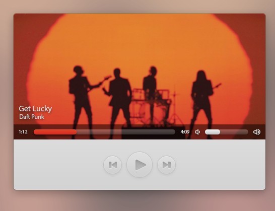 Sleek Music Player Interface PSD
