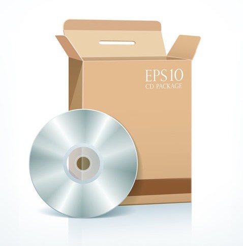 Vector Corrugated Cardboard CD Package Templates