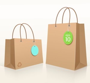 Vector Recycled Cardboard Shopping Bag Template