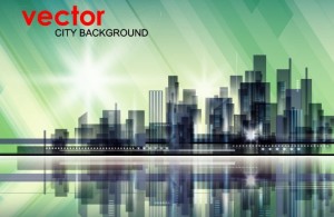 Abstract Modern City Background Vector 01