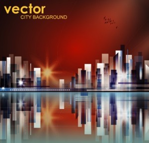 Abstract Modern City Background Vector 05