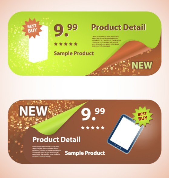 Creative Rounded Product Promotion Banners Vector 02