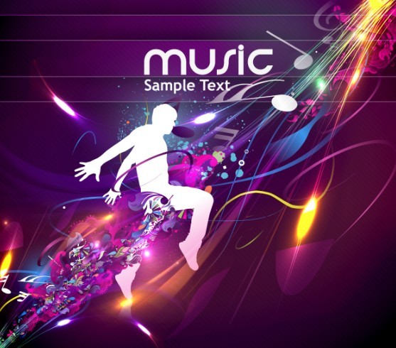 Fashion and Colorful Vector Music Background 01