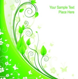 Fresh Green Floral Background Vector 01