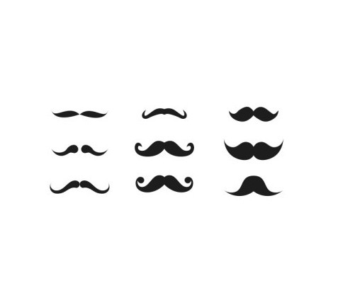 Set Of Mustache Silhouettes Vector