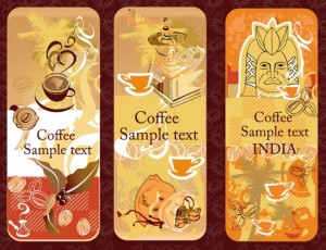 Set Of Vintage Rounded Coffee Banners Vector 01