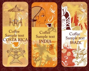 Set Of Vintage Rounded Coffee Banners Vector 02