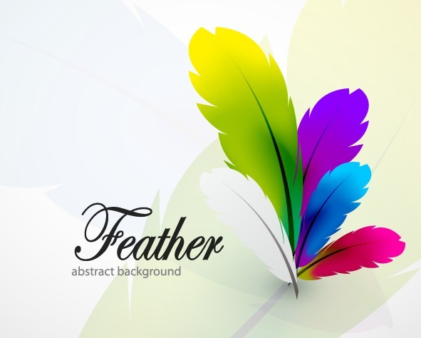 Vector Colorful Abstract Feathers Background 01