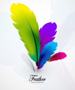 Vector Colorful Abstract Feathers Background 02