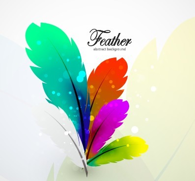 Vector Colorful Abstract Feathers Background 03