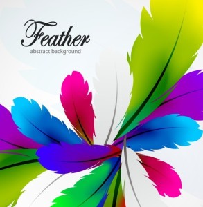 Vector Colorful Abstract Feathers Background 05