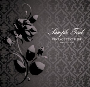 Vintage Dark Flower Pattern Background Vector 04