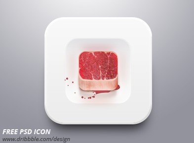 Meat on Plate App Icon PSD