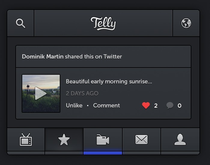 Dark Telly iPhone App GUI PSD