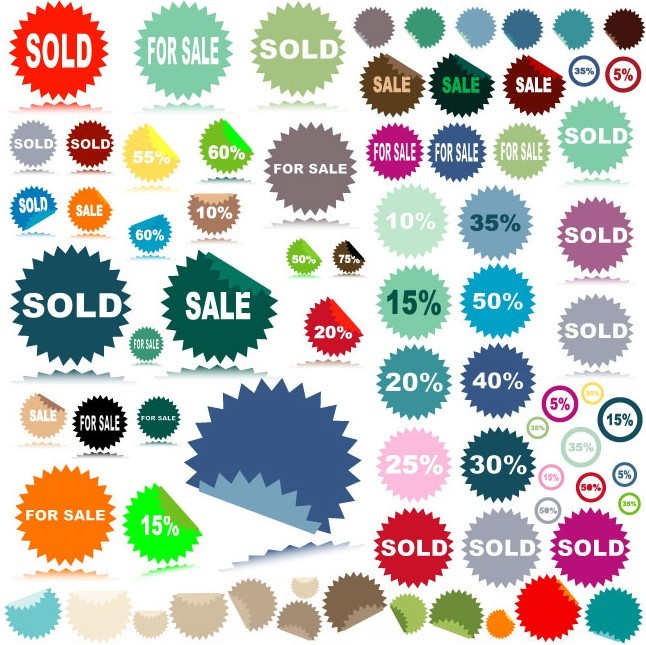 Retail Promotions Vector Labels & Stickers Collection