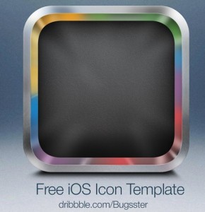 Sleek Blank iOS App Icon with Metal Border PSD Template