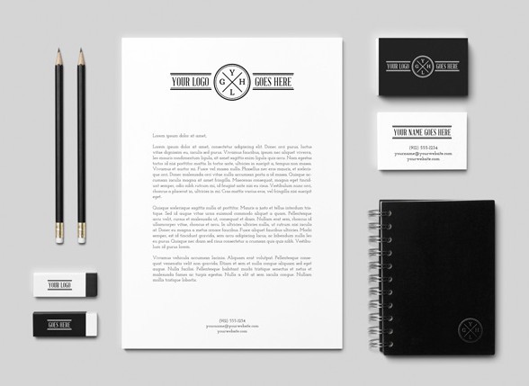 Dark Corporate Branding & Identity PSD Mockup