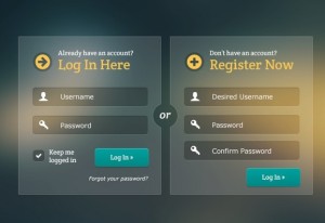 Glassy & Transparent Login & Register Forms PSD