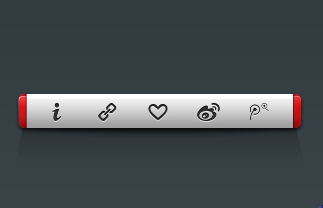 Glossy Social Share Bar PSD