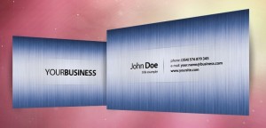 Blue and Silver Business Card Template PSD