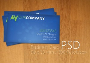 Clean Blue Business Card Design PSD