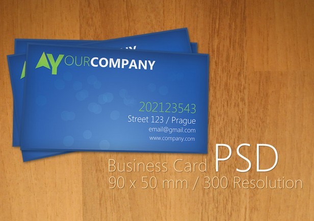 Clean Blue Business Card Design PSD