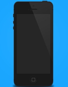 Flat Style Black iPhone 5 Mockup Template PSD