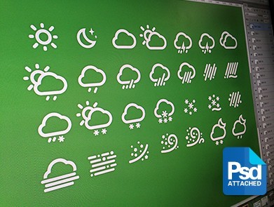 28+ White Weather Icons PSD