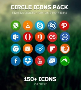 150+ Flat Circle Social Icons Pack