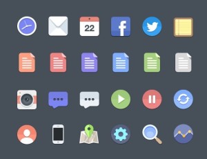 Minimal Flat Web Icons PSD