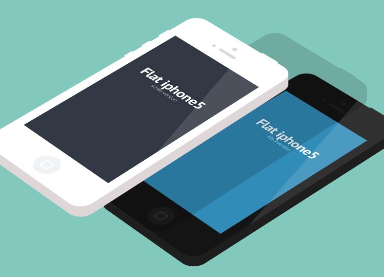 Flat iPhone5 Mockup Template PSD