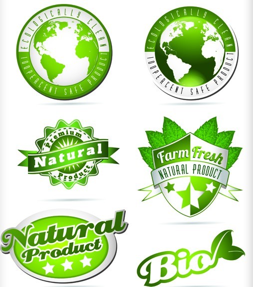 BIO & Natural Product Badge Icons Vector 01