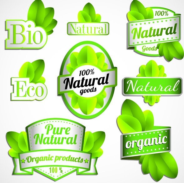 BIO & Natural Product Badge Icons Vector 02