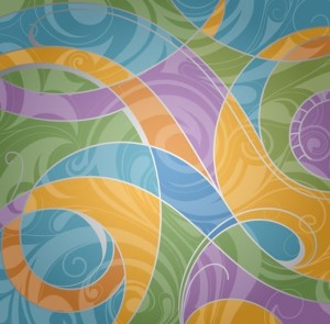 Colorful Floral Swirls Vector Pattern