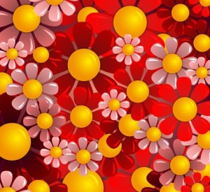 Brightly Colored Flowers Background Vector 01