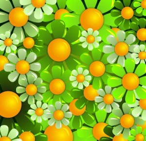 Brightly Colored Flowers Background Vector 03