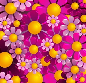 Brightly Colored Flowers Background Vector 04