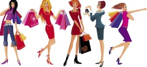 Shopping Girls Vector Illustration 01