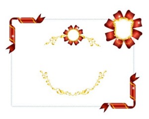 Vector Holiday Decorative Borders With Ribbons 01