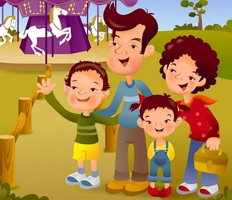 Cartoon Family Life Vector Illustration 07