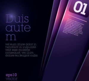 Vector Dark Purple Vertical Banners with Numbers 04