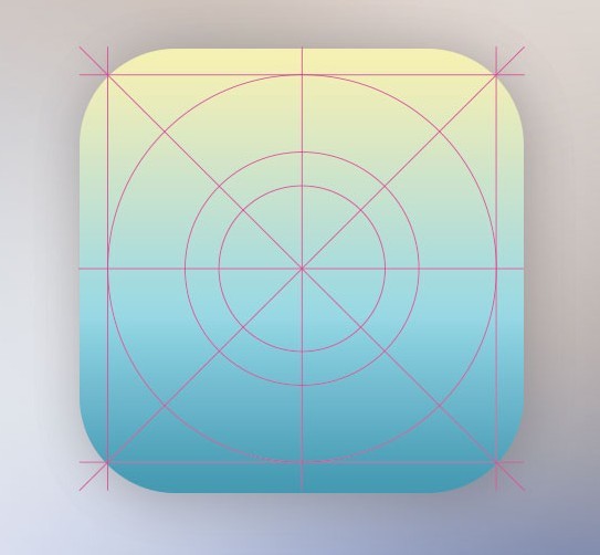 New Ios7 Look Icon Design Grid PSD Template