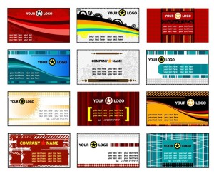 Set Of Vintage Technology Business Card Templates Vector 01