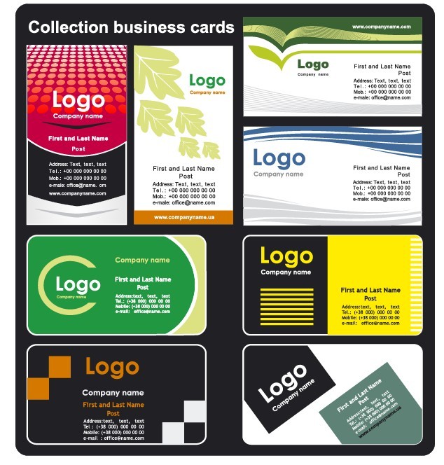 Set Of Vintage Technology Business Card Templates Vector 02