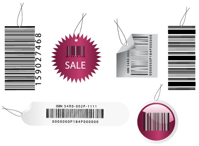 Vector Simple Barcode Tags