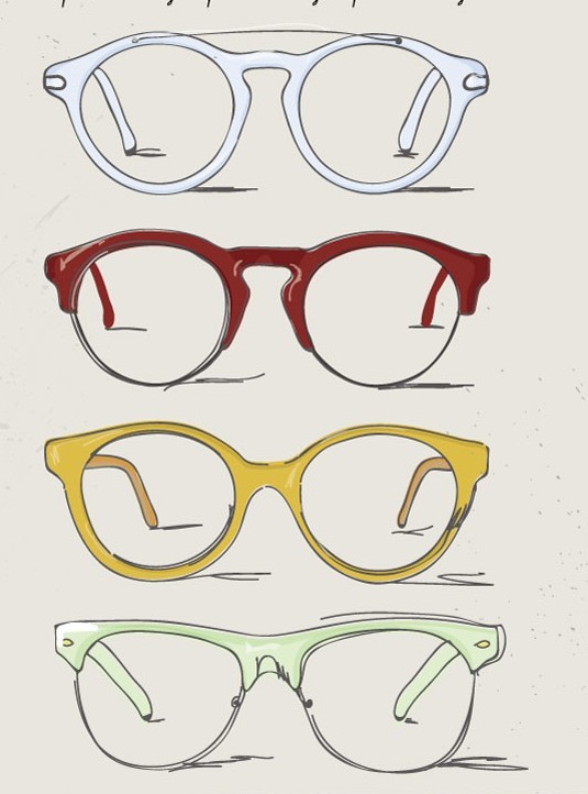 4 Hand Drawn Vector Glasses