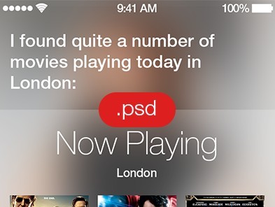 New iOS 7 Siri Interface PSD