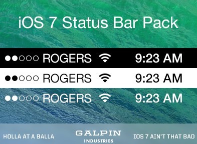 New iOS 7 Status Bars Pack Vector