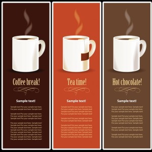 Vector Coffee, Tea and Chocolate Banner-Like Menus